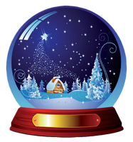 a blue snow globe